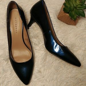 Blue Metallic Pleather Kitten Heels Size 8.5